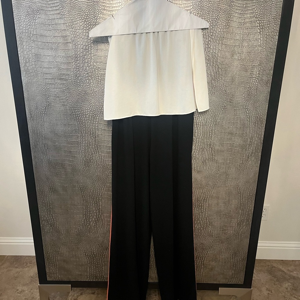 Diane Von Furstenberg Chic Black and White Women's Jumpsuit